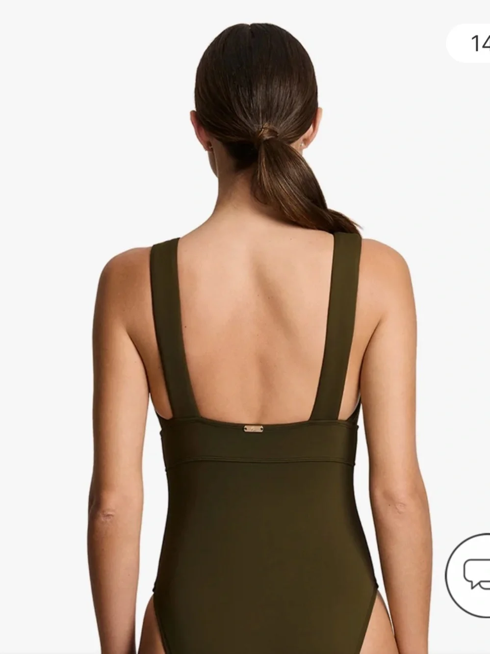 NWOT Lauren Ralph Lauren Modern V-Neck One-Piece Swimsuit - Dark Olive